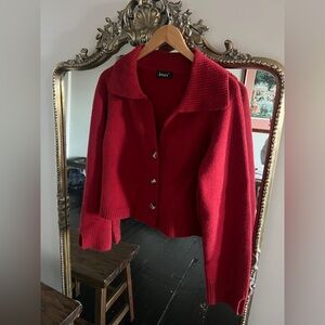 Red Women's Cardigan Sweater